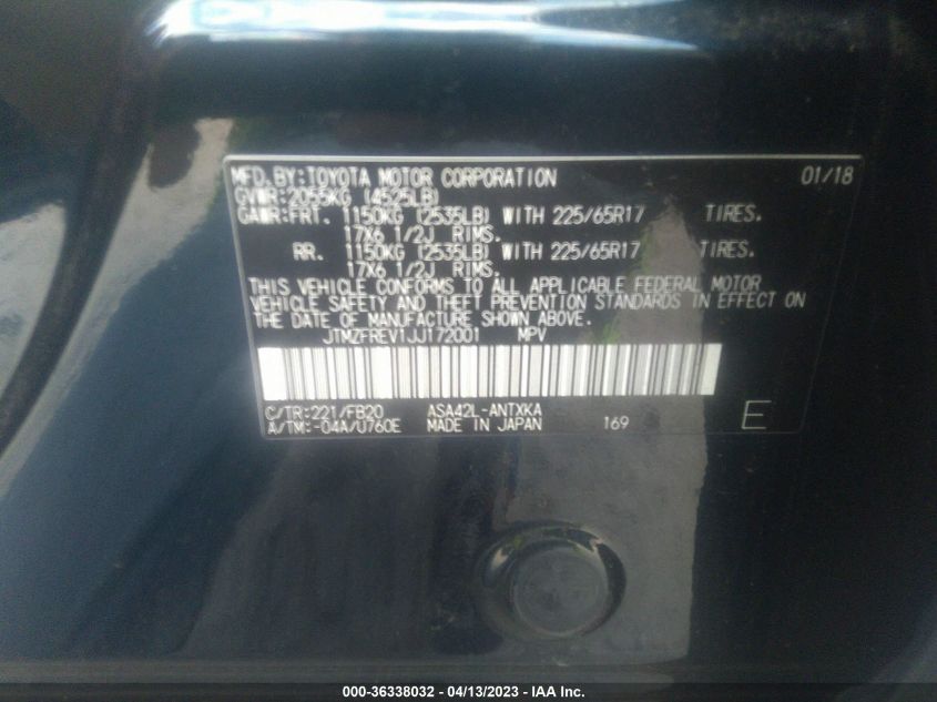 2018 TOYOTA RAV4 LE - JTMZFREV1JJ172001
