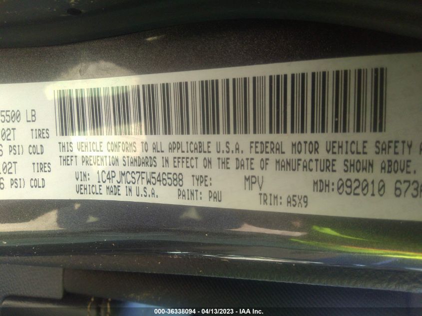 2015 JEEP CHEROKEE LATITUDE - 1C4PJMCS7FW546588
