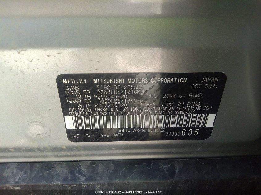 2022 MITSUBISHI OUTLANDER ES - JA4J4TA86NZ034262