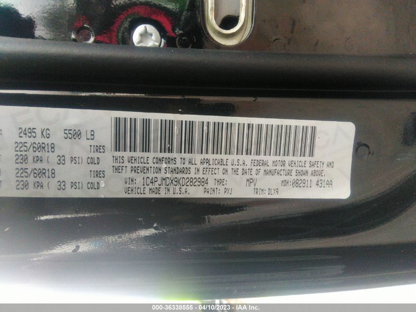 2019 JEEP CHEROKEE LIMITED - 1C4PJMDX9KD282984