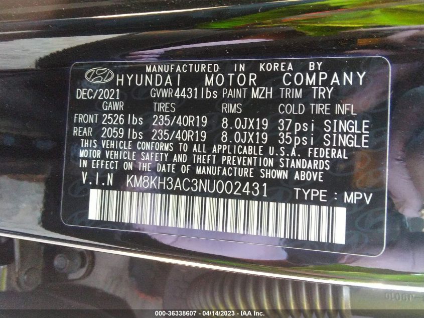2022 HYUNDAI KONA N - KM8KH3AC3NU002431