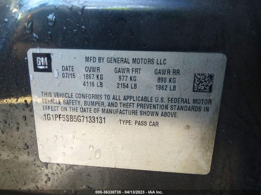2016 CHEVROLET CRUZE LIMITED LT - 1G1PF5SB5G7133131