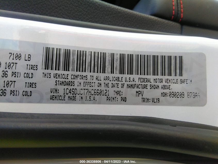 2017 DODGE DURANGO R/T - 1C4SDJCT7HC660121
