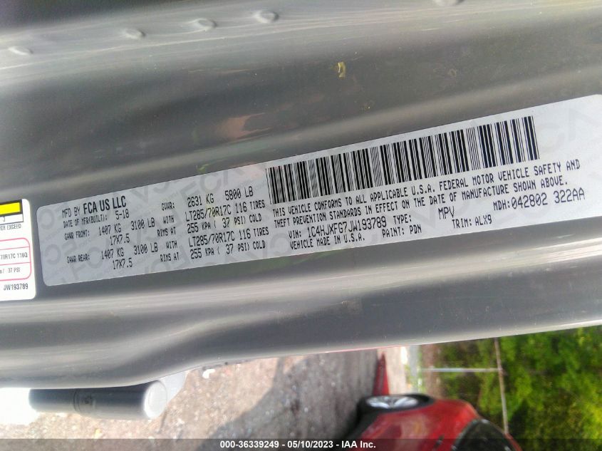 2018 JEEP WRANGLER UNLIMITED RUBICON - 1C4HJXFG7JW193789