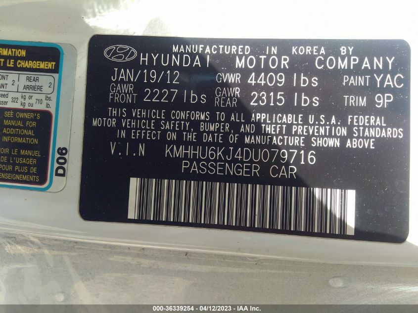 2013 HYUNDAI GENESIS COUPE 3.8 GRAND TOURING KMHHU6KJ4DU079716