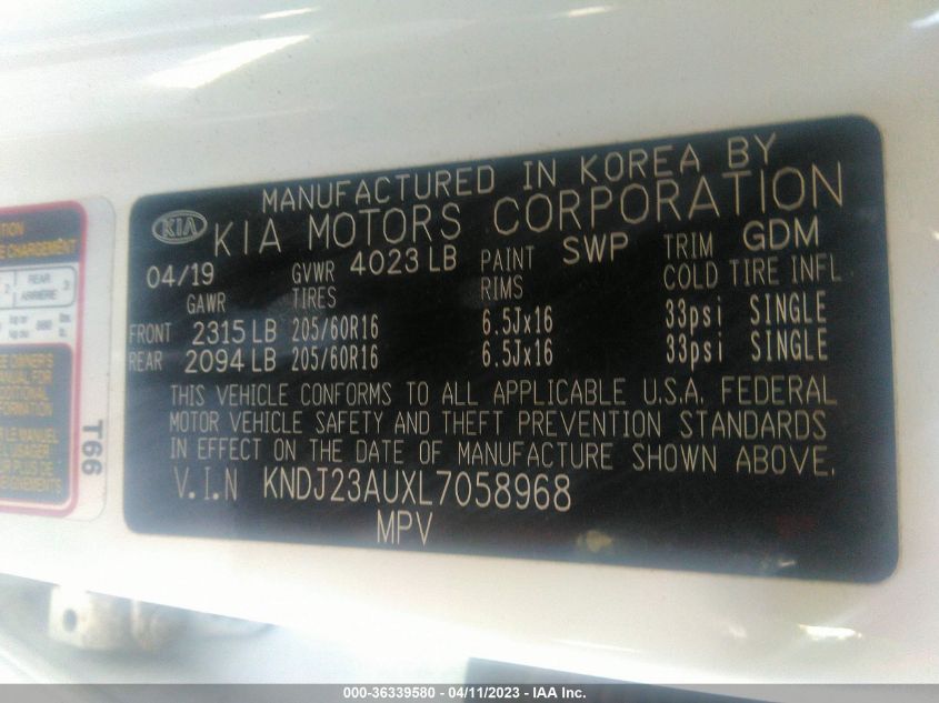 2020 KIA SOUL LX - KNDJ23AUXL7058968