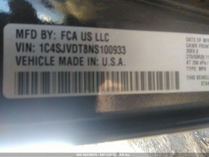 2022 JEEP WAGONEER SERIES III 1C4SJVDT8NS100933