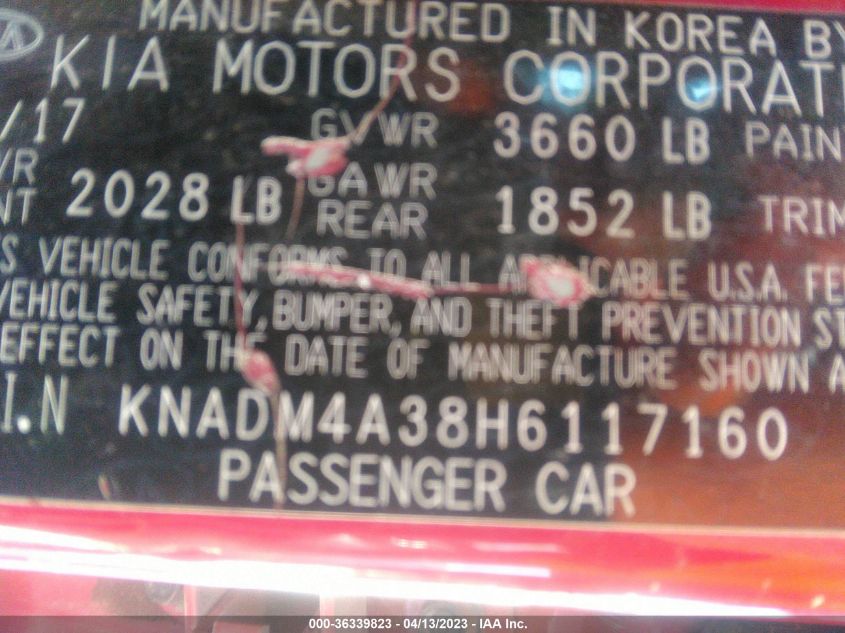 2017 KIA RIO LX - KNADM4A38H6117160