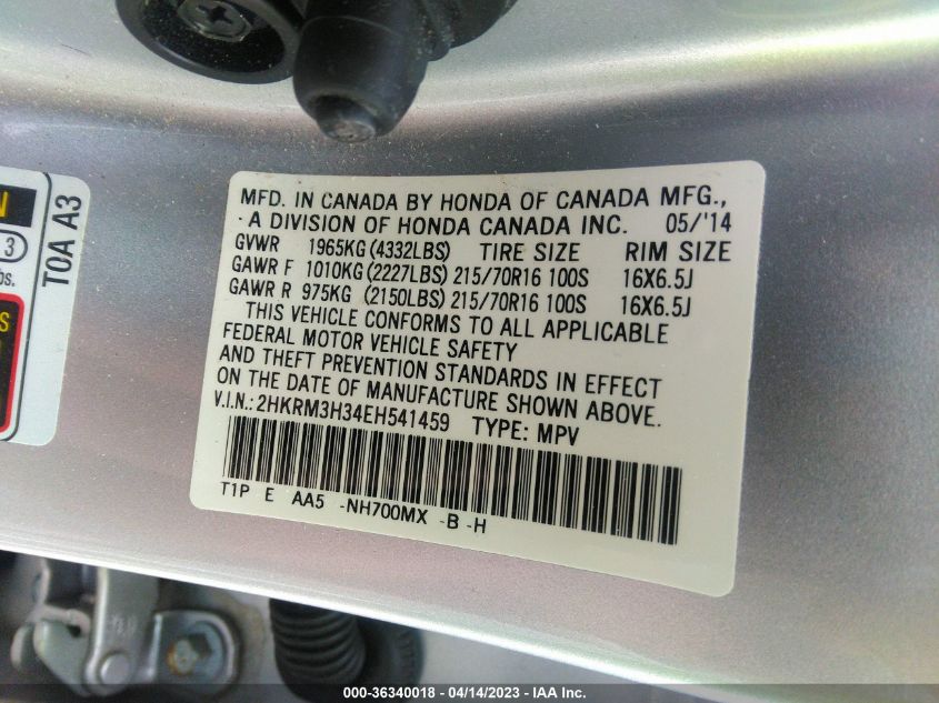 2014 HONDA CR-V LX - 2HKRM3H34EH541459
