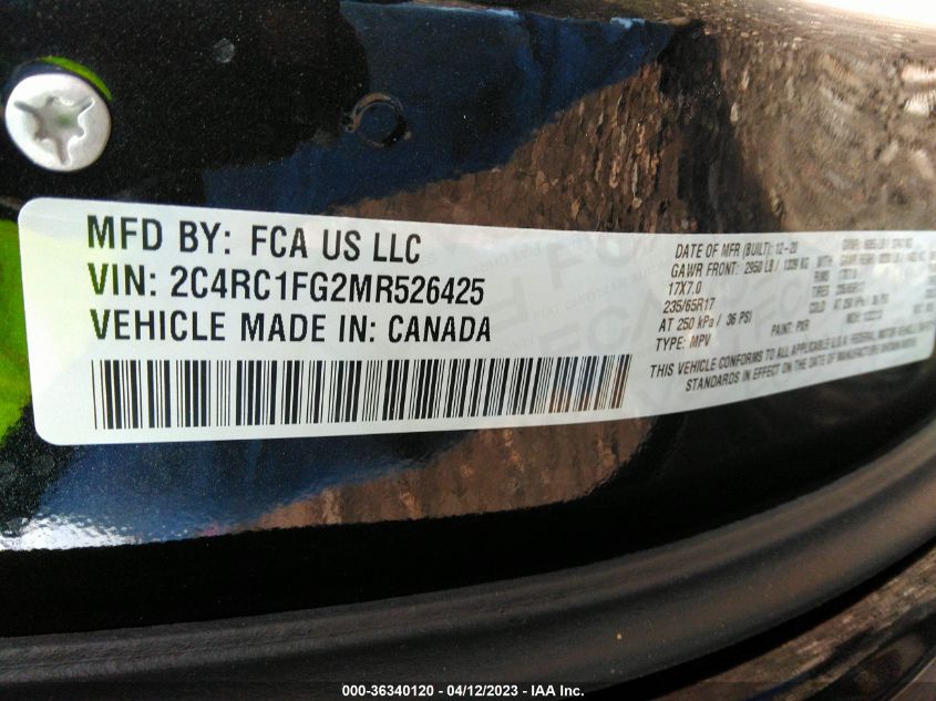 2021 CHRYSLER PACIFICA TOURING - 2C4RC1FG2MR526425