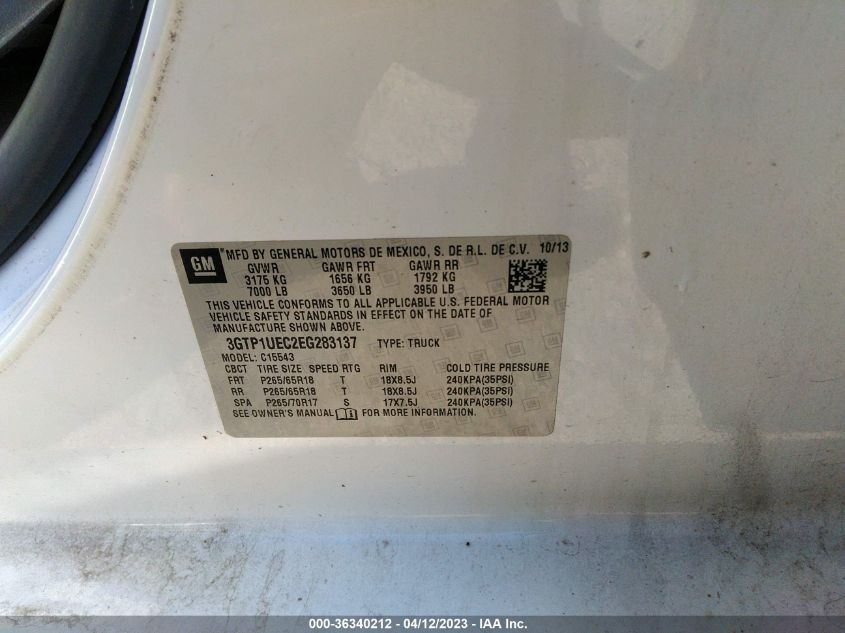 2014 GMC SIERRA 1500 SLE - 3GTP1UEC2EG283137