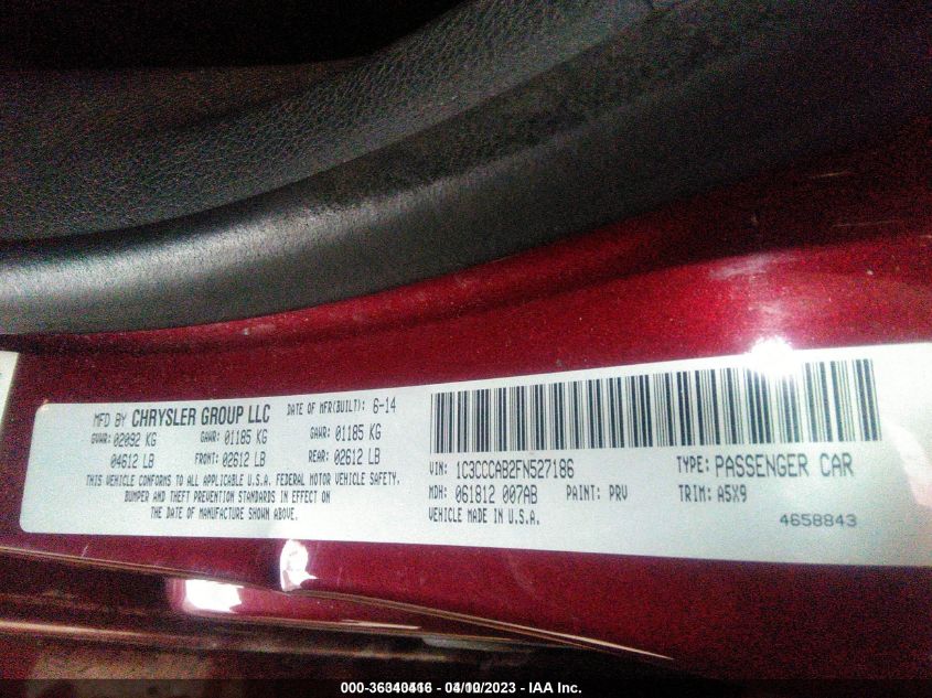 2015 CHRYSLER 200 LIMITED - 1C3CCCAB2FN527186