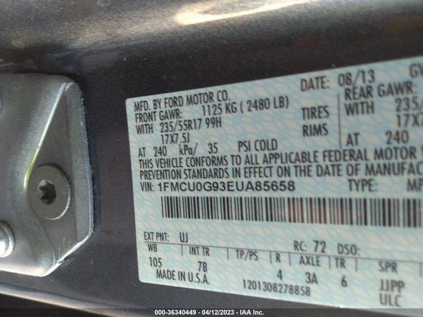 2014 FORD ESCAPE SE - 1FMCU0G93EUA85658