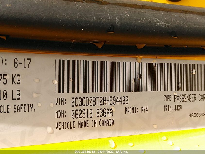 2017 DODGE CHALLENGER T/A PLUS - 2C3CDZBT2HH594499