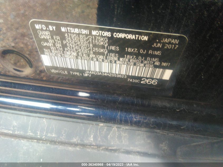 2017 MITSUBISHI OUTLANDER SE/SEL - JA4AD3A34HZ059623