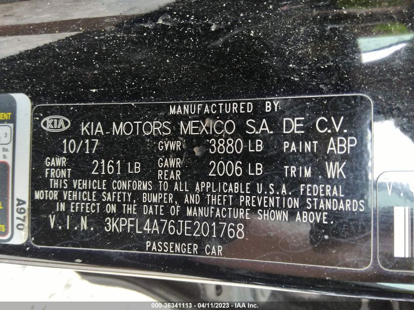 2018 KIA FORTE S - 3KPFL4A76JE201768