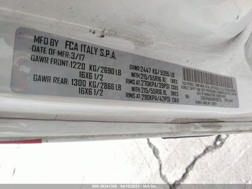 2017 RAM PROMASTER CITY CARGO VAN TRADESMAN ZFBERFAB4H6F88076