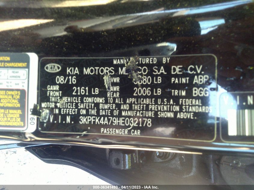 2017 KIA FORTE LX - 3KPFK4A79HE032178