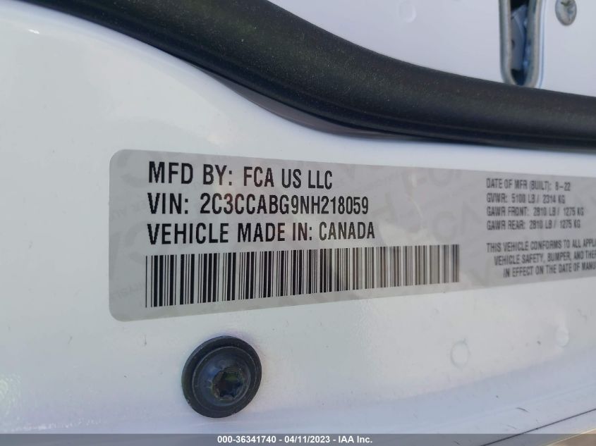 2022 CHRYSLER 300 300S - 2C3CCABG9NH218059