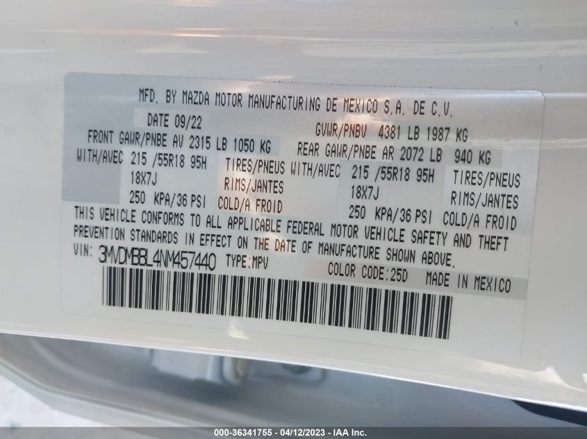 2022 MAZDA CX-30 2.5 S SELECT PACKAGE - 3MVDMBBL4NM457440
