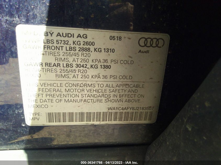2018 AUDI SQ5 PRESTIGE - WA1C4AFY8J2183507