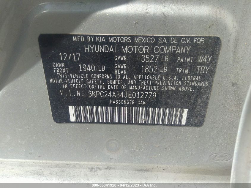2018 HYUNDAI ACCENT SE - 3KPC24A34JE012779