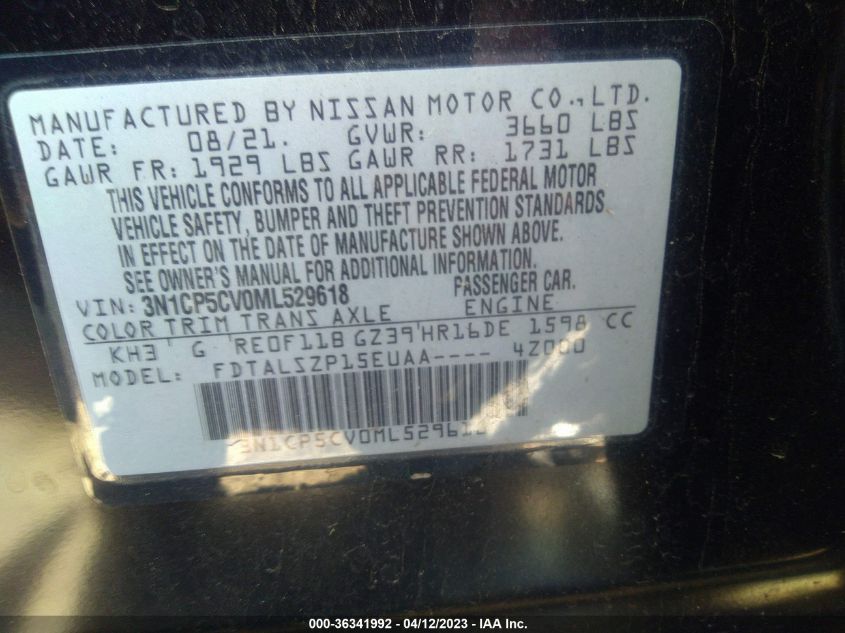 2021 NISSAN KICKS SV - 3N1CP5CV0ML529618