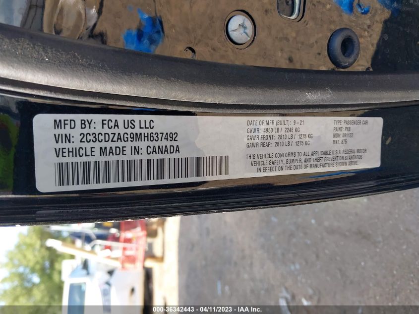 2021 DODGE CHALLENGER SXT - 2C3CDZAG9MH637492