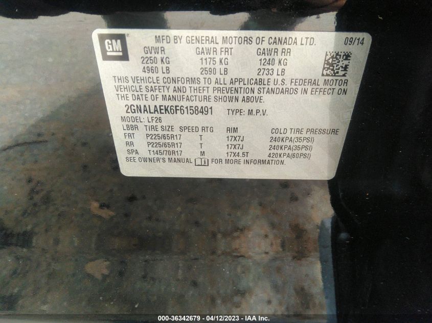 2015 CHEVROLET EQUINOX LS - 2GNALAEK6F6158491