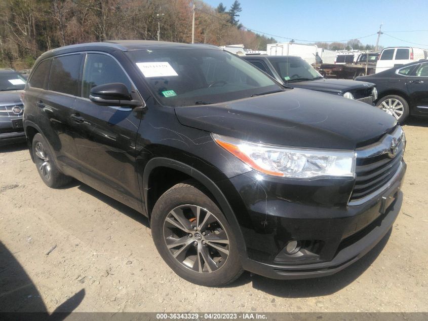 2016 TOYOTA HIGHLANDER XLE - 5TDJKRFH7GS324375