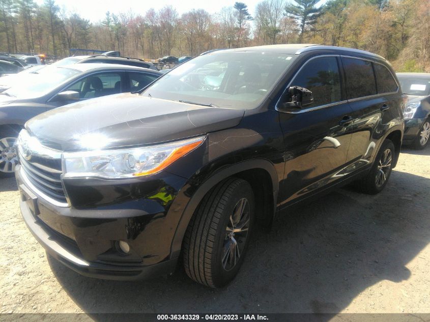 2016 TOYOTA HIGHLANDER XLE - 5TDJKRFH7GS324375