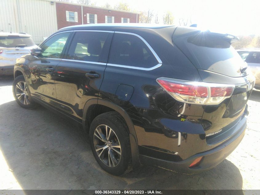 2016 TOYOTA HIGHLANDER XLE - 5TDJKRFH7GS324375