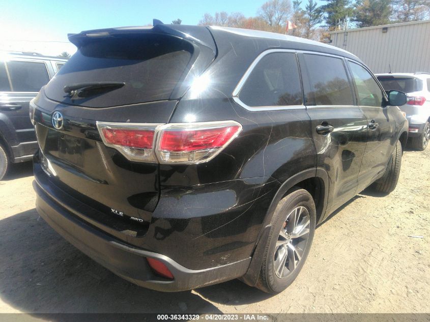 2016 TOYOTA HIGHLANDER XLE - 5TDJKRFH7GS324375