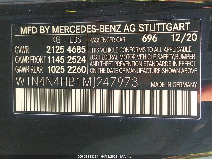 2021 MERCEDES-BENZ GLA GLA 250 - W1N4N4HB1MJ247973