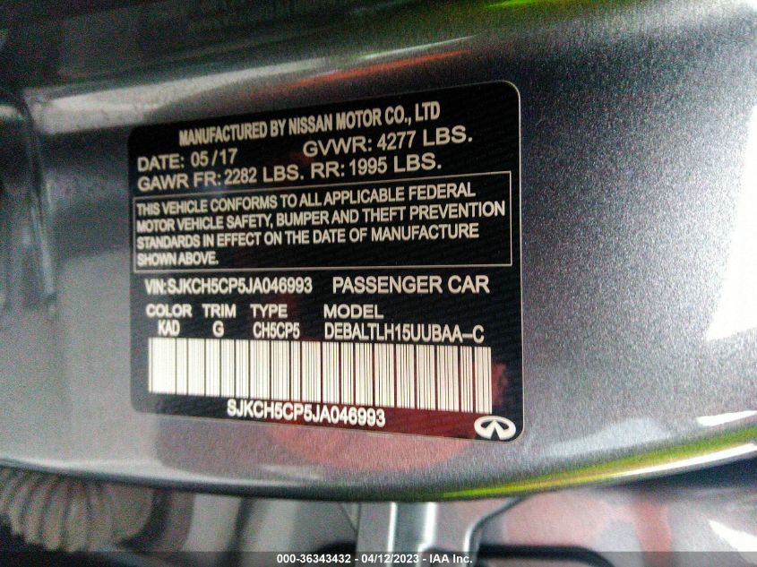 2018 INFINITI QX30 SPORT SJKCH5CP5JA046993