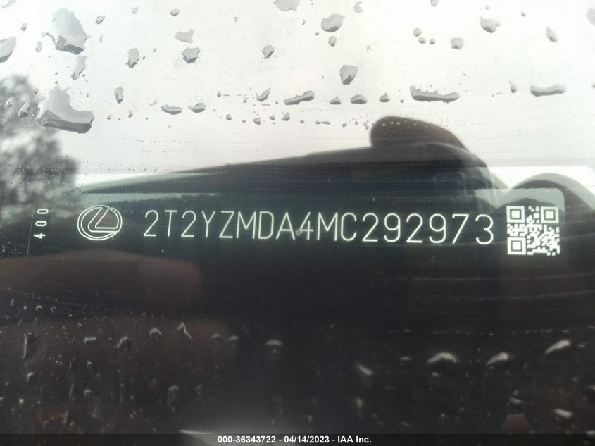 2021 LEXUS RX RX 350 F SPORT HANDLING - 2T2YZMDA4MC292973