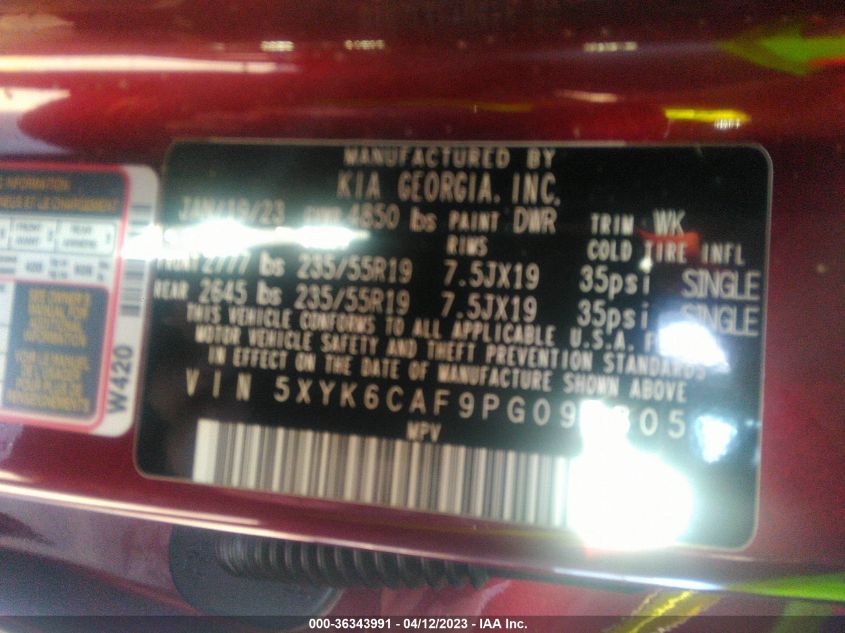 2023 KIA SPORTAGE X-LINE - 5XYK6CAF9PG095805