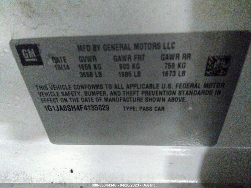 2015 CHEVROLET SONIC LS - 1G1JA6SH4F4135029