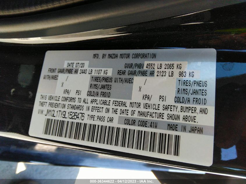 2020 MAZDA MAZDA6 GRAND TOURING - JM1GL1TY9L1526476