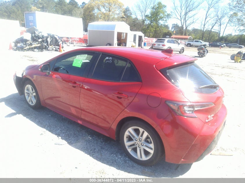 VIN JTND4MBE9M3117162 2021 TOYOTA COROLLA HATCHBACK SE