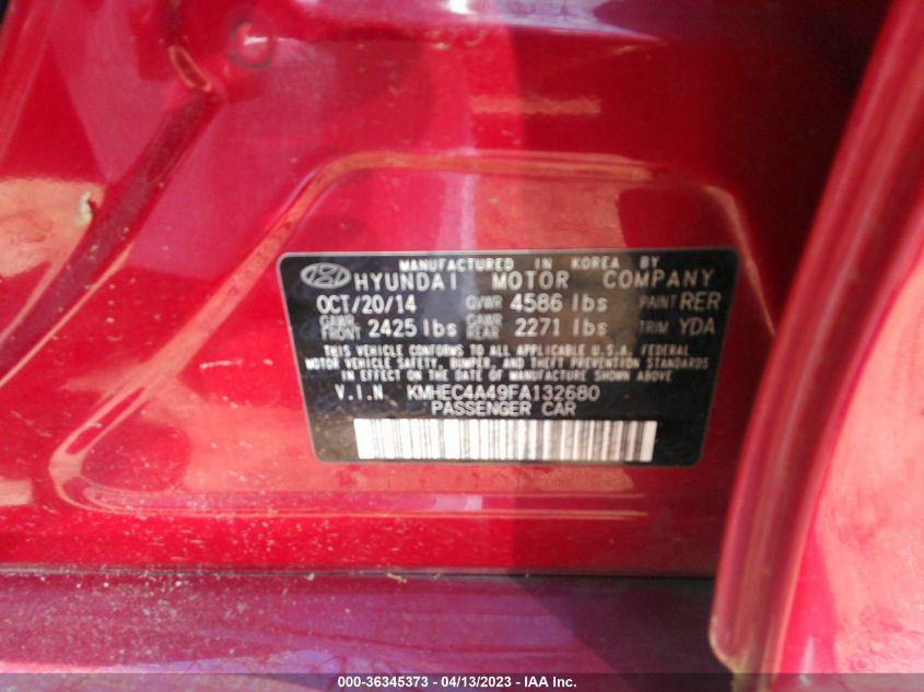 2015 HYUNDAI SONATA HYBRID LIMITED - KMHEC4A49FA132680