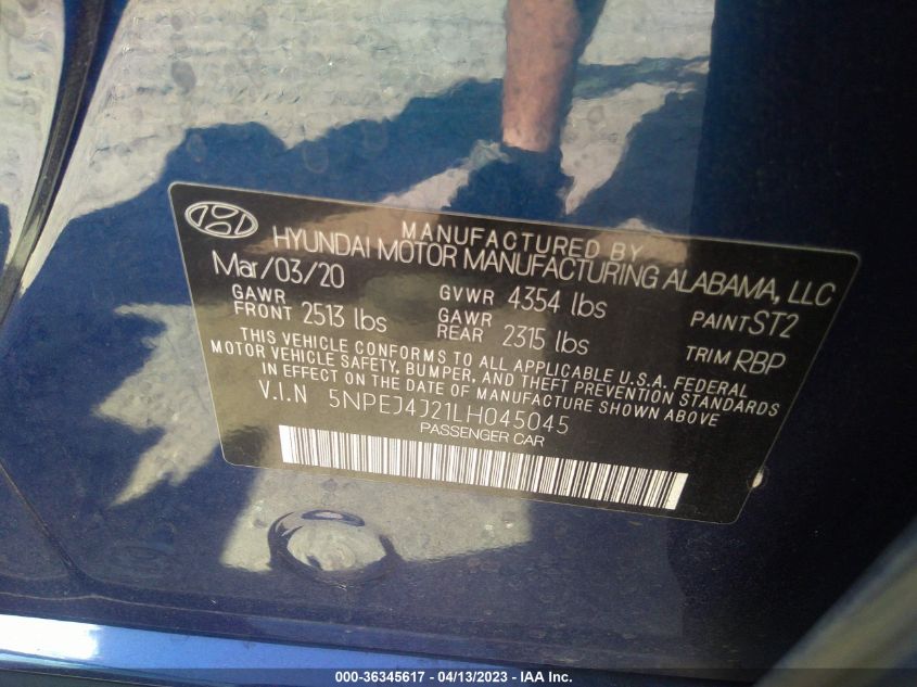 2020 HYUNDAI SONATA SEL PLUS - 5NPEJ4J21LH045045