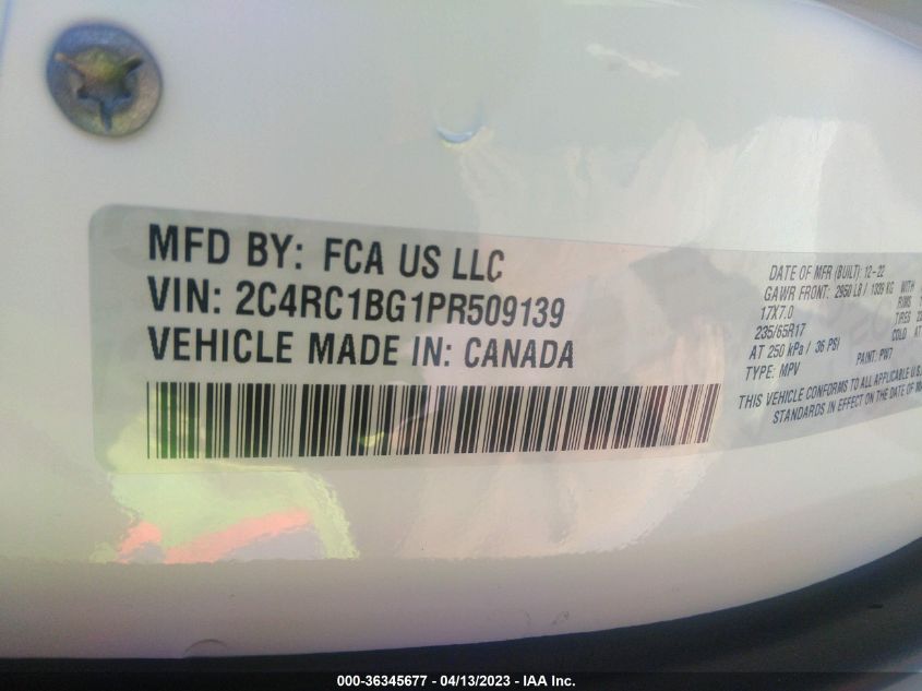 2023 CHRYSLER PACIFICA TOURING L - 2C4RC1BG1PR509139