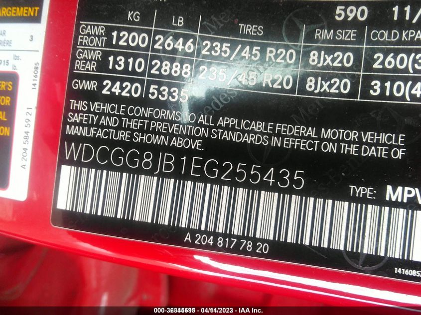 2014 MERCEDES-BENZ GLK-CLASS GLK 350 - WDCGG8JB1EG255435