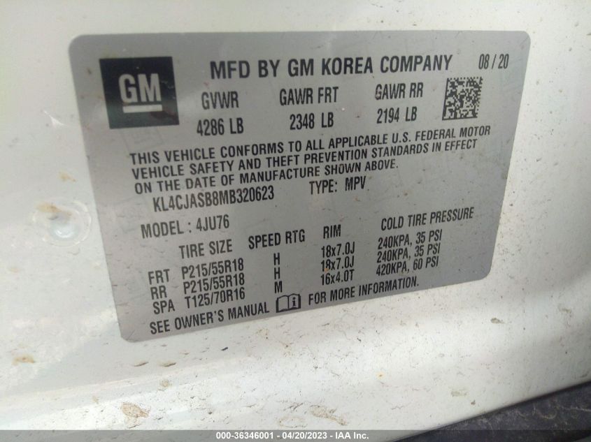 2021 BUICK ENCORE PREFERRED - KL4CJASB8MB320623
