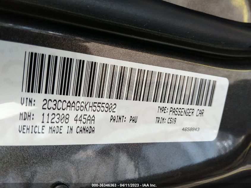 2019 CHRYSLER 300 TOURING - 2C3CCAAG6KH555902