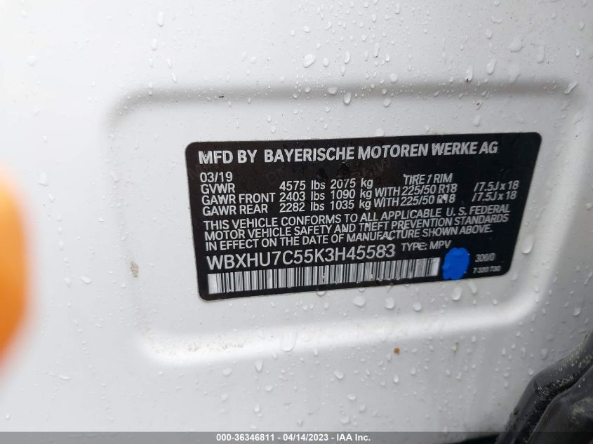 2019 BMW X1 SDRIVE28I - WBXHU7C55K3H45583