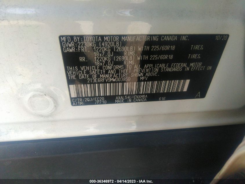 2021 TOYOTA RAV4 HYBRID XSE - 2T3E6RFV9MW003850