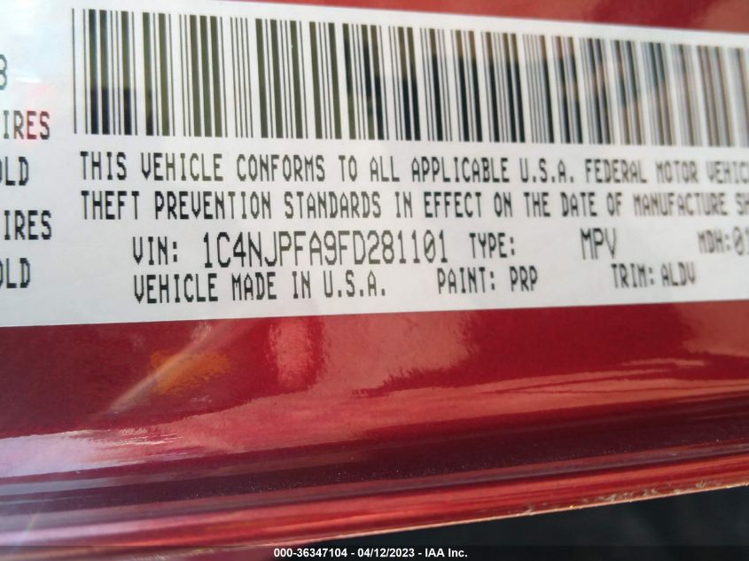 2015 JEEP PATRIOT HIGH ALTITUDE EDITION - 1C4NJPFA9FD281101