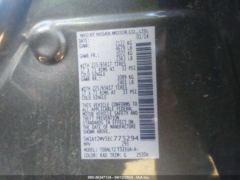 2014 NISSAN ROGUE SV - 5N1AT2MV5EC775294